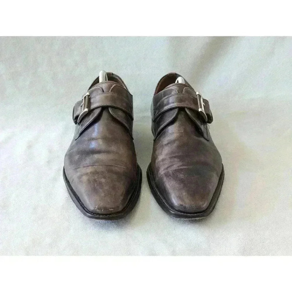 Magnanni Marco Cuero Single Monk Strap Gray Mens Dress 13276 Sz 10.5 M - Picture 2 of 16